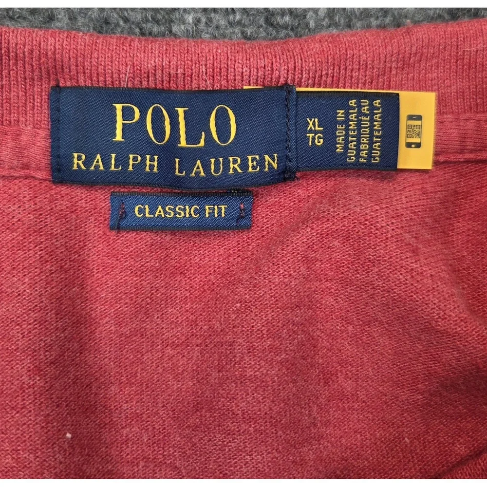 Polo Ralph Lauren Shirt Mens XL Red Golf Blue Pony
